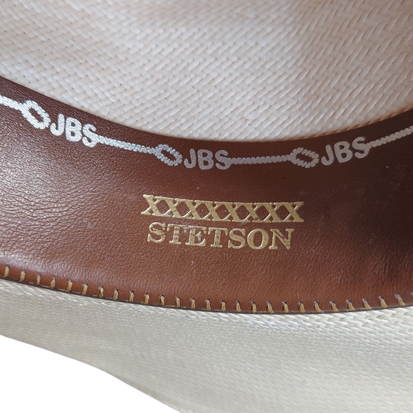 Stetson Natural Cream Gunslinger Style 10X Straw Western Hat Unisex - Picture 10 of 16